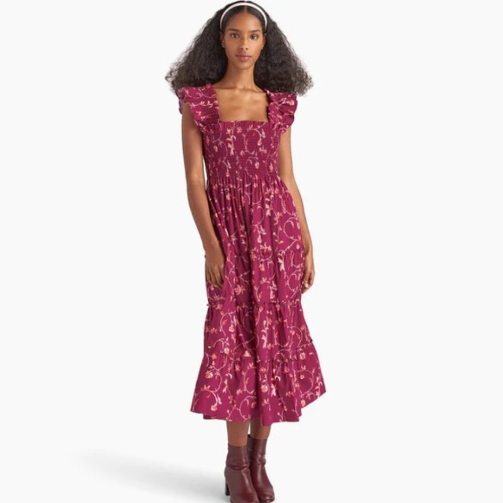 Hill House Home Burgundy Botanical Nap Dress XL